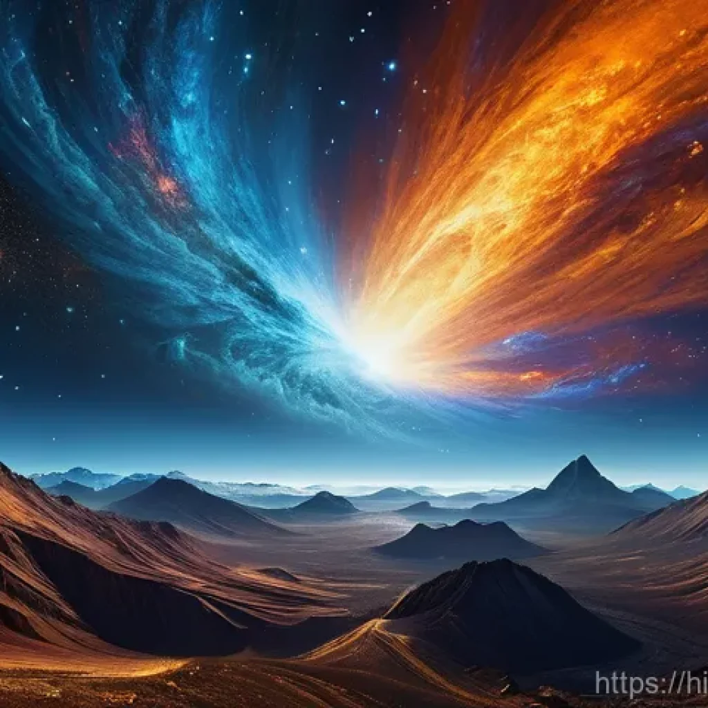 물리학과 천문학의 연결점 - **Prompt:** "A panoramic view of the early universe, just moments after the Big Bang. Wisps of glowi...