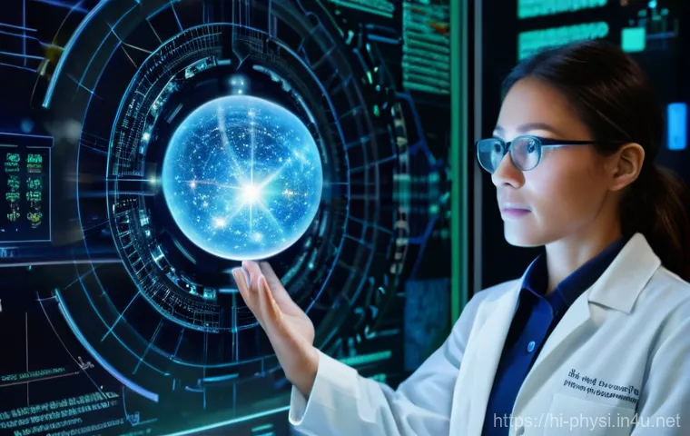 물리학과 물리 교육의 차이 - **Prompt: The Deep Dive of Discovery**
    A focused female physicist, embodying intense concentrati...