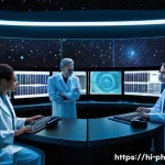 물리학 연구소의 주요 역할 - **Prompt:** A group of diverse astrophysicists, both male and female, of varying ages, meticulously ...