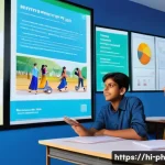 물리학과 물리적 시뮬레이션의 중요성 - A detailed digital classroom scene showing a diverse group of Indian students attentively engaging w...