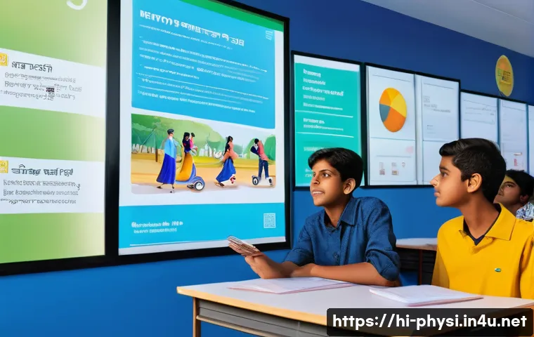 물리학과 물리적 시뮬레이션의 중요성 - A detailed digital classroom scene showing a diverse group of Indian students attentively engaging w...